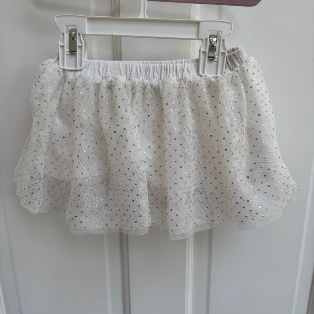 First Impressions Play 18M Girls White Polka Dot Tulle Skirt